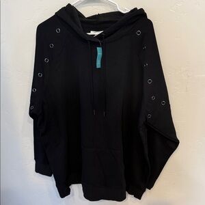 Maurices Black Hoodie with Eyelet Accents